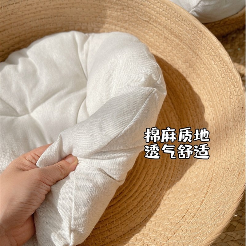 藤编猫窝夏季凉窝四季通用幼猫床草编编织猫咪窝睡觉垫子夏天狗窝