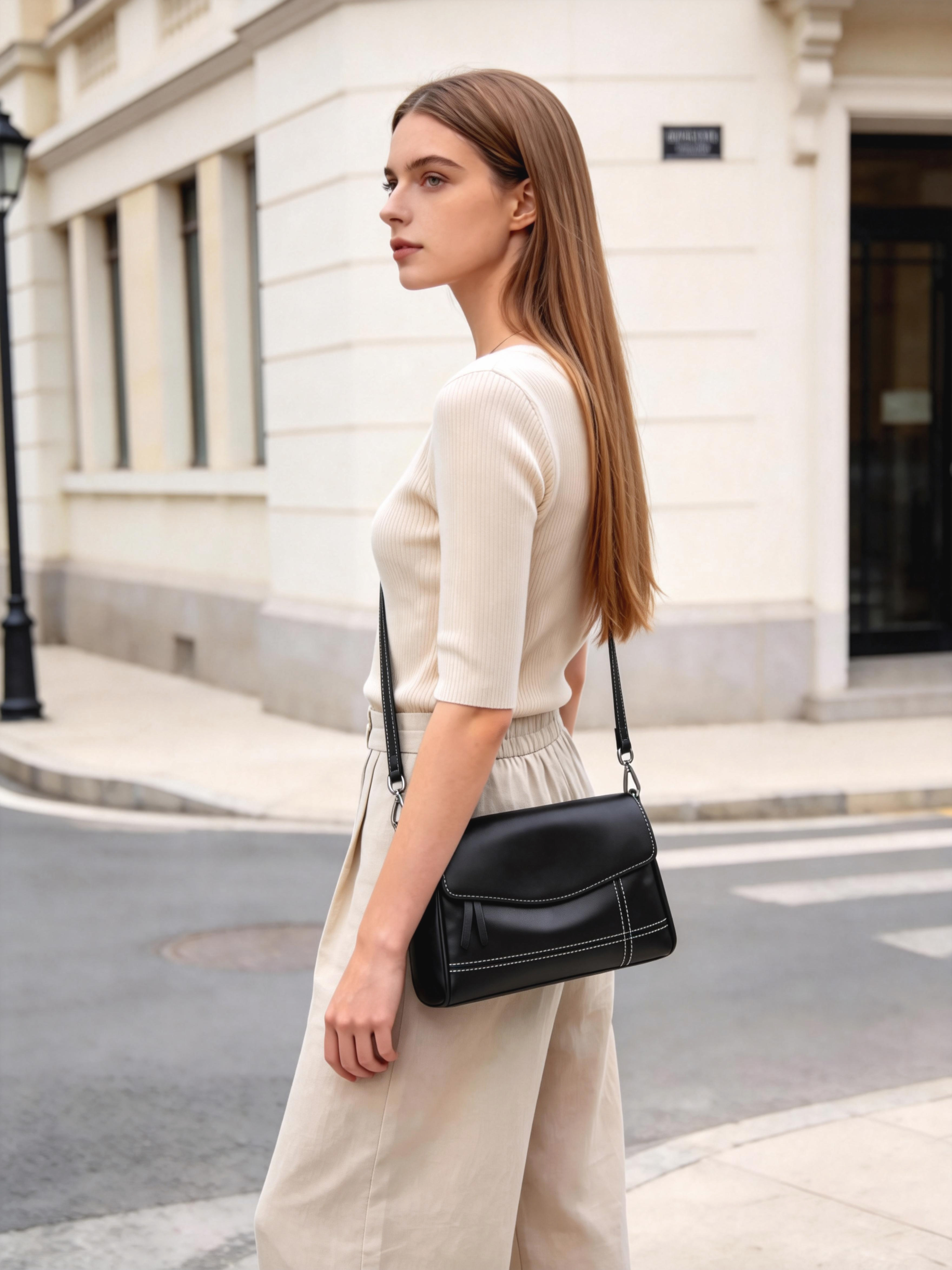 Bancos Women's 26 New Elegant Pillow Mom Bag, High-End Middle-Aged Shoulder Crossbody Small Square Underarm Bag - Thumbnail 4