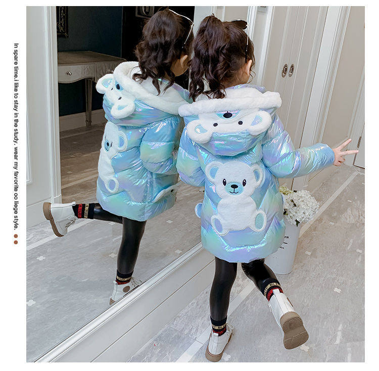 小女孩女韩版中长款儿童洋气棉袄