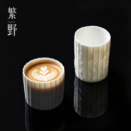 繁野超薄胎羊脂玉瓷水杯德化白瓷创意主人杯新中式高端素烧咖啡杯