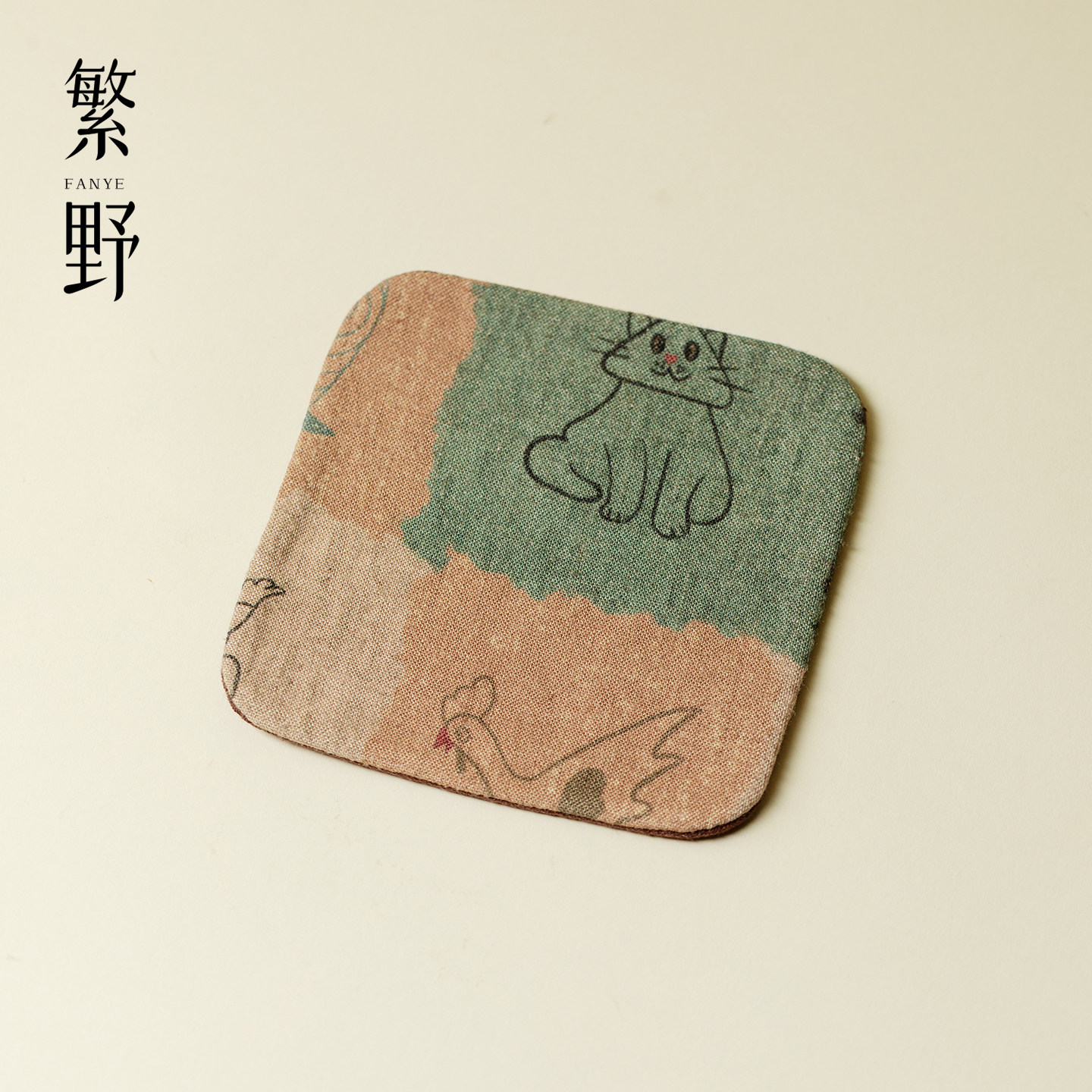 繁野治愈可爱风杯垫日式棉麻杯托高级手工布艺可爱茶垫子茶道配件图片