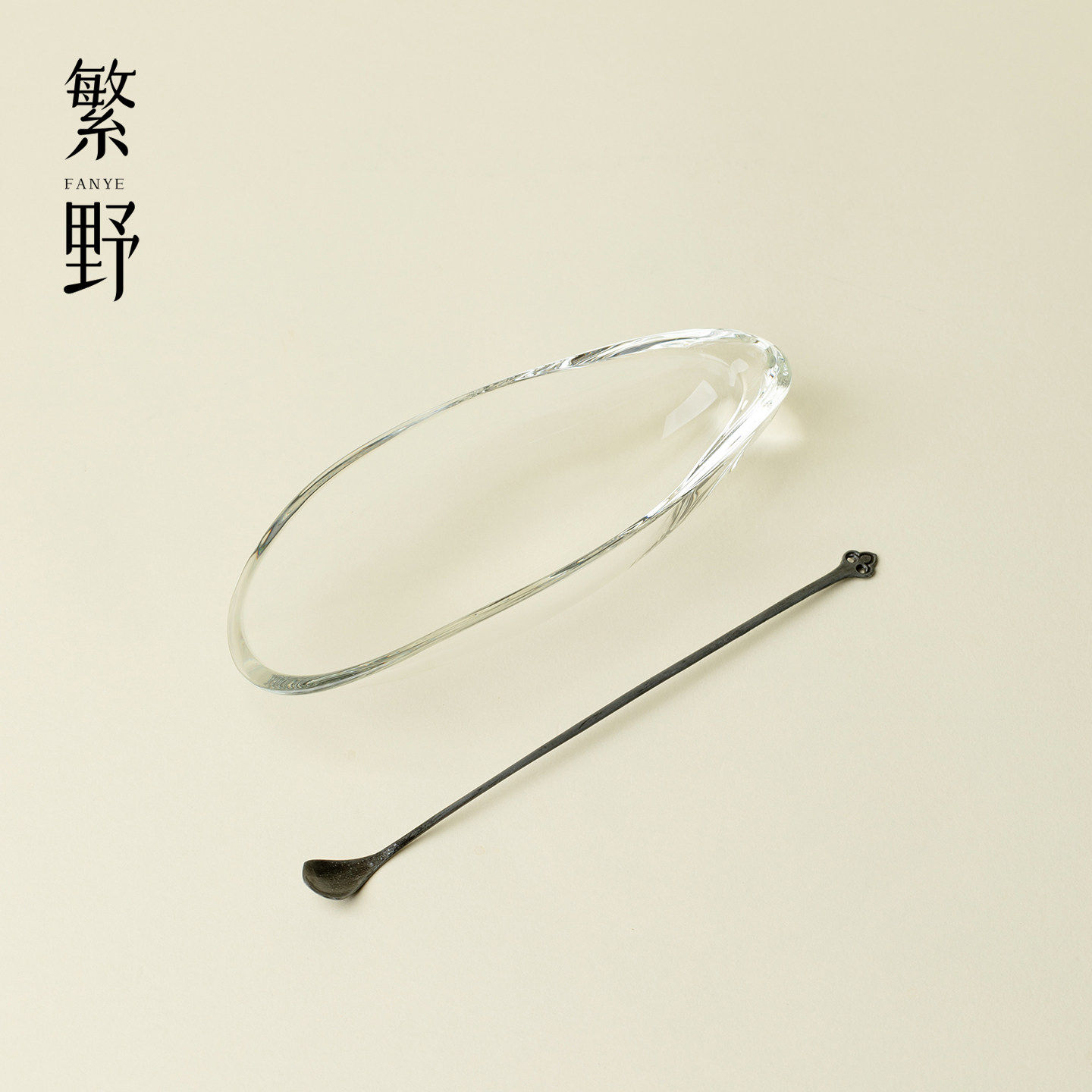 繁野手工玻璃茶则茶勺透明分茶器茶承防烫高硼硅茶道配件茶室通用