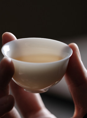 白瓷高温烧纸陶瓷简约纯色品茗杯