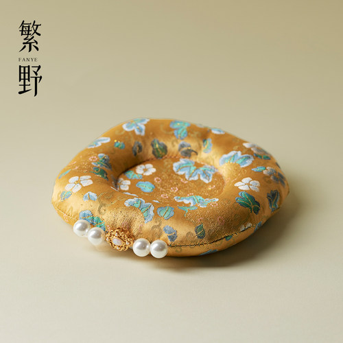 繁野 新中式浮光金壶承垫织锦刺子绣杯垫杯托茶道隔热壶托茶垫子