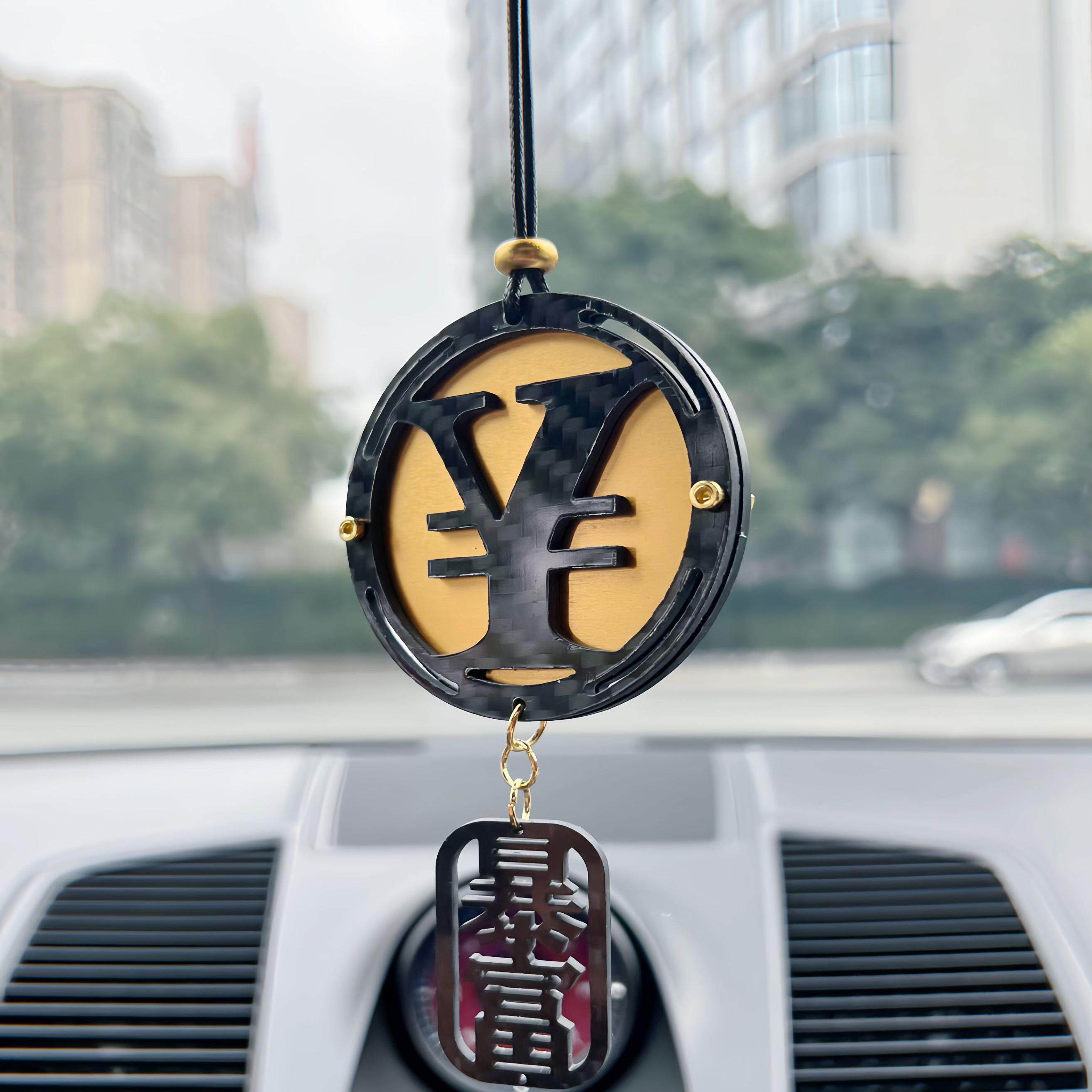 真碳纤维招财进宝汽车挂件