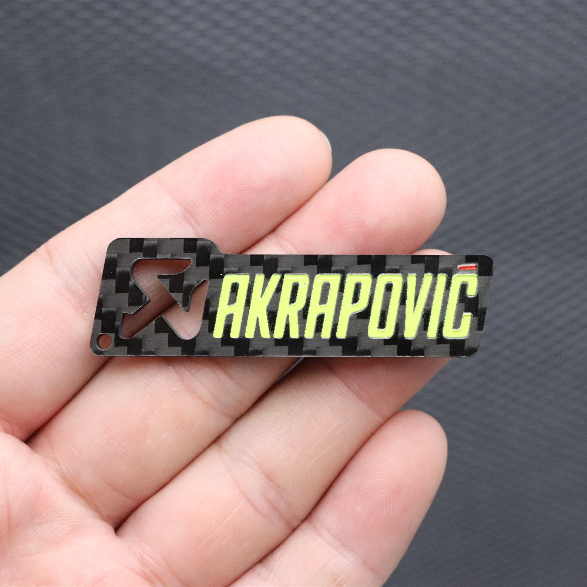真碳纤维AKRAPOVIC天蝎排气汽车摩托改装手链车钥匙包扣挂件礼物