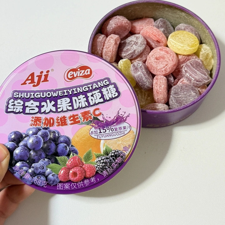 Aji综合味水果糖硬糖多种口味维c喜糖果汁糖果零食盒装礼盒高颜值