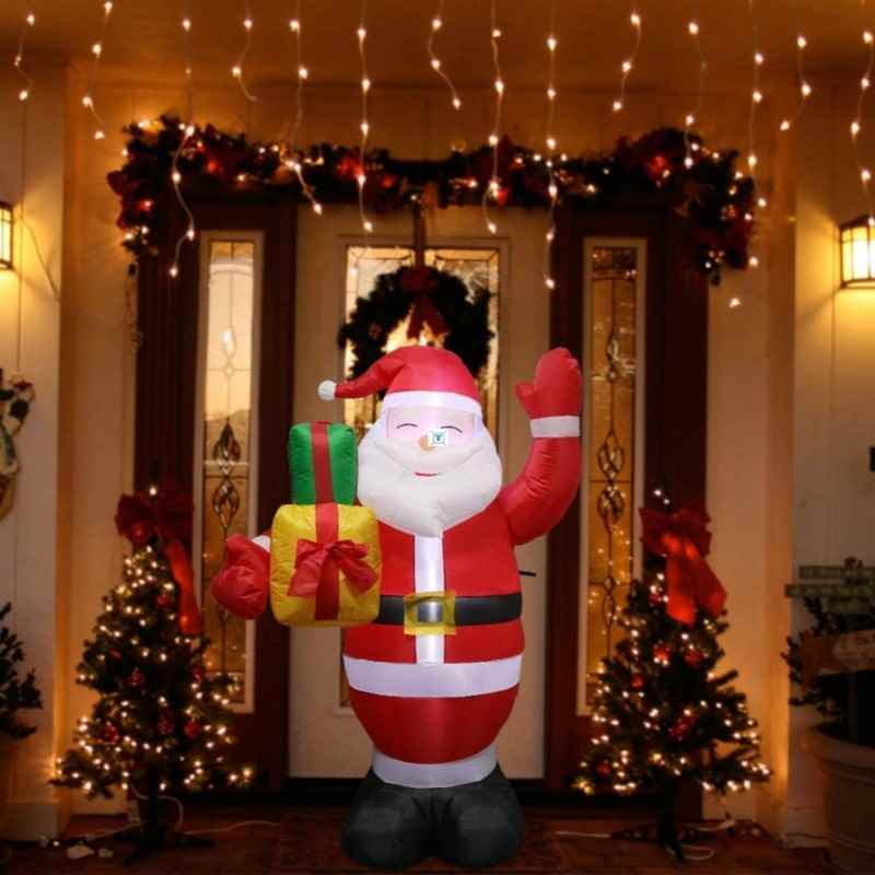 新品OurWarm Inflatable Santa Claus Night Figure Outdoor