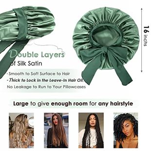 YANIBEST Satin Bonnet Silk Bonnet for Sleeping Double Layer