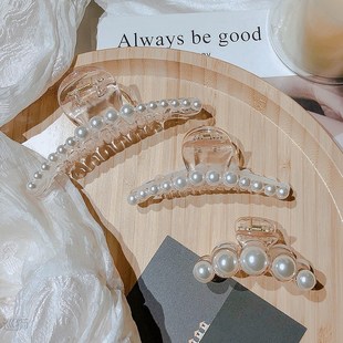 clip girls back Korean side hair big pearl