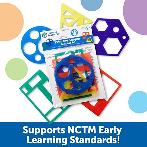 Learning Resources Primary Shapes Template Set - 5 Pieces  A
