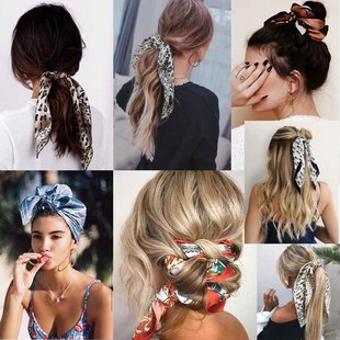 Haimeikang 60*60cm Square Silk Scarf Women Headband Fashion