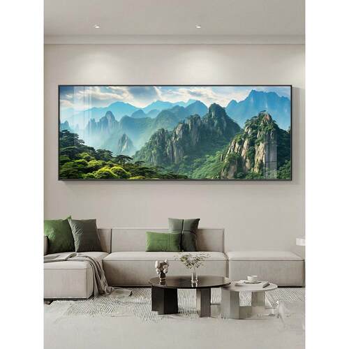 山水画靠山图挂画客厅沙发背景墙装饰画高档大气风景画办公室壁画