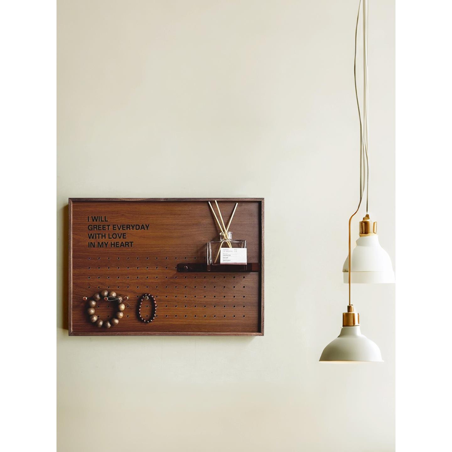 YOUYOU创意电表箱装饰遮挡胡桃木可置物中古风电闸箱装饰画覆古