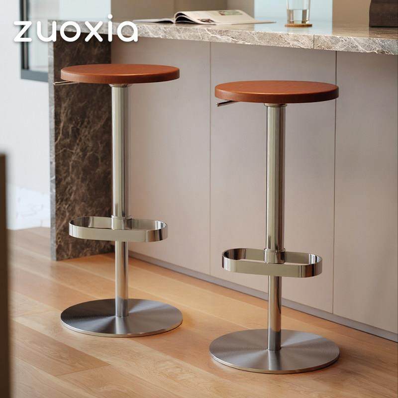 左下西莫吧椅中古实木吧台椅可升降家用简约高脚凳设计师金属凳子,住宅家具,家用高脚椅,淘宝优惠券,粉丝福利购,淘宝优惠卷