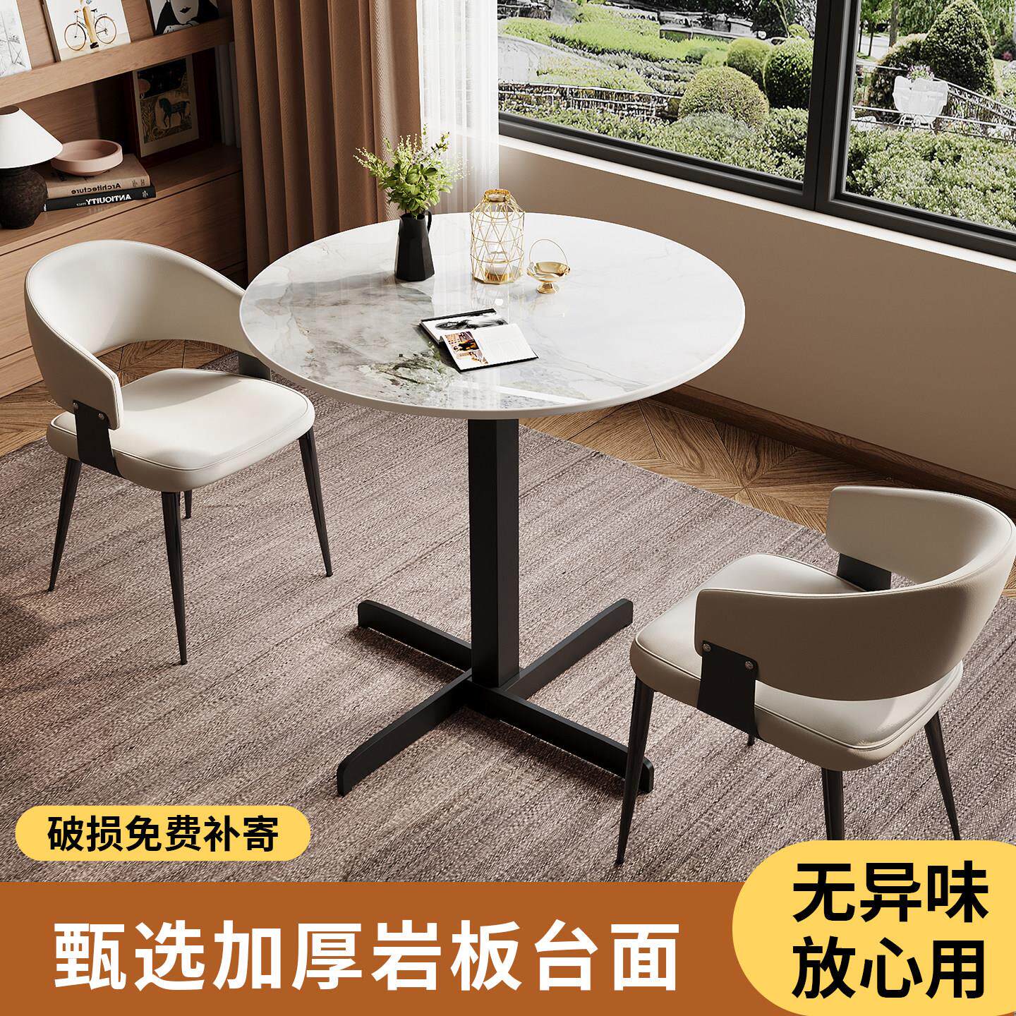 轻奢沙发边几客厅茶几意式极简阳台小圆桌钢化玻璃角几高级感边桌