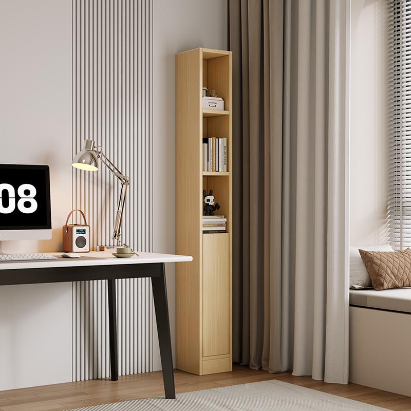 窄缝实木书架置物架落地窄柜儿童小书柜长条储物家用夹缝收纳柜子