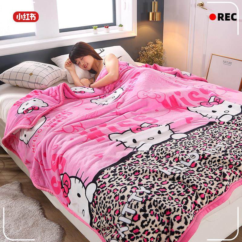 毛毯被子床单铺床儿童毯珊瑚绒空调毯加厚加绒盖毯卡通午睡办公室