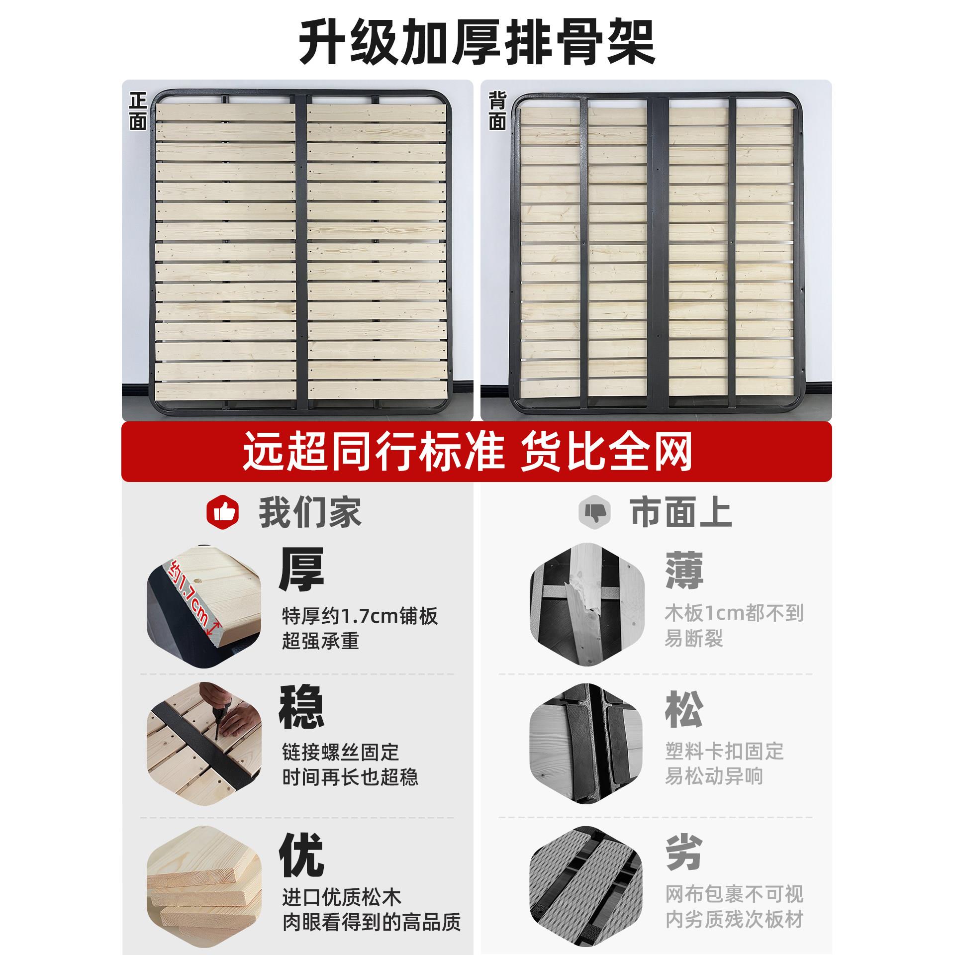 无床头悬浮床现代简约齐边小户型双人床储物箱体悬空无靠背次卧床