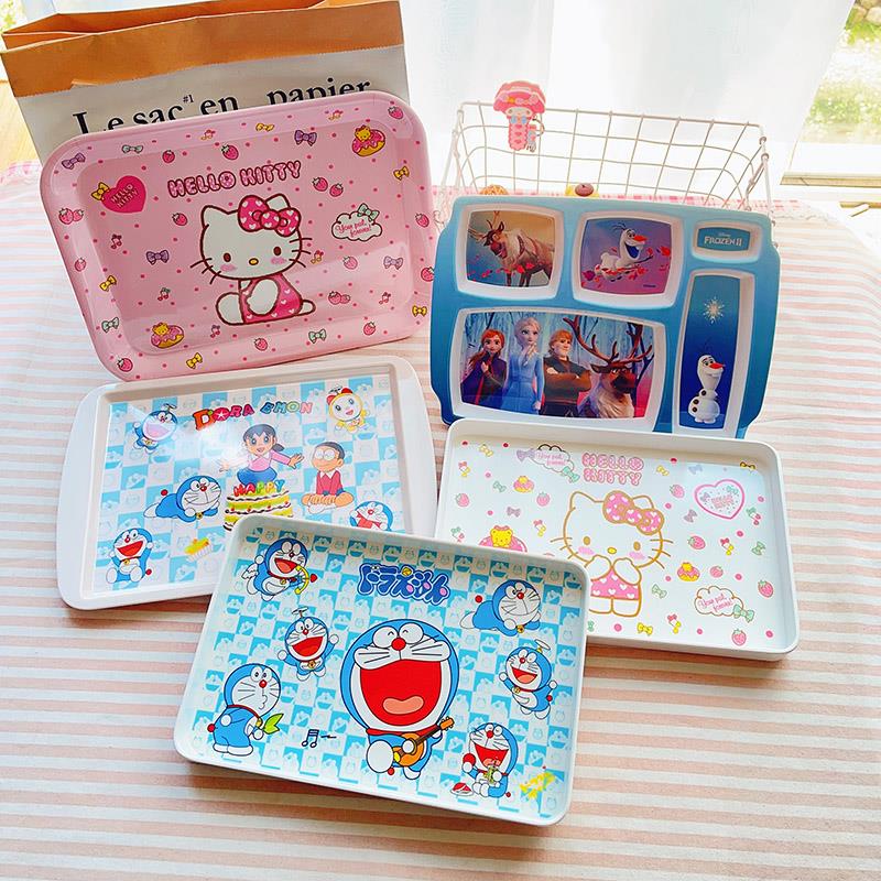 水果盘客厅家用茶几密胺托盘儿童卡通餐盘大茶盘可爱糖果盘子前台