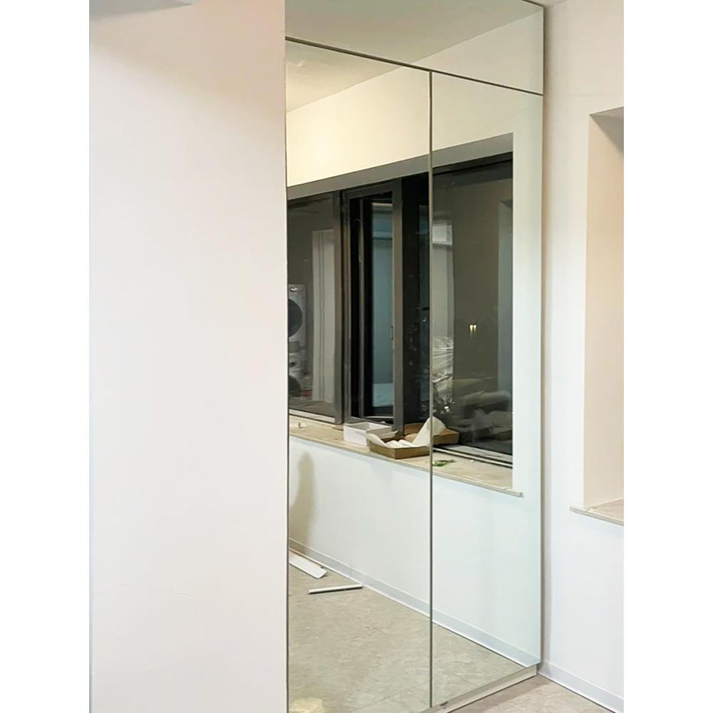 衣帽间隐形折叠门储藏镜面玻璃衣柜门定制家用卫生间隔断现代简约