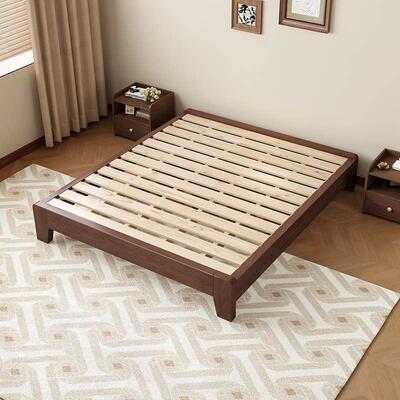 实木床简约现代双人床架1.5米经济型榻榻米床1.2单人床出租房家用