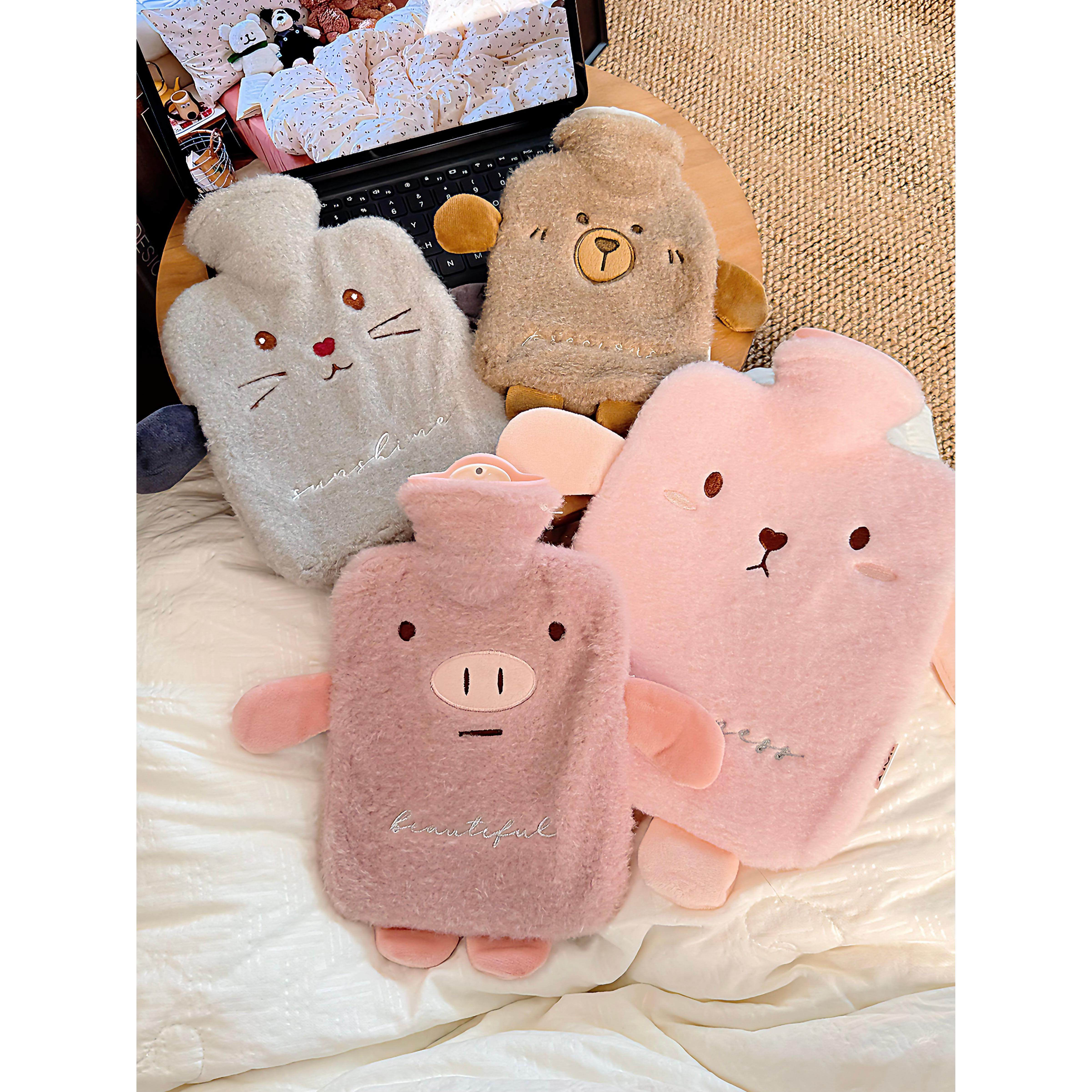 儿童卡通热水袋秋冬暖床暖被加厚注水袋女生理期暖肚子毛绒暖宝宝