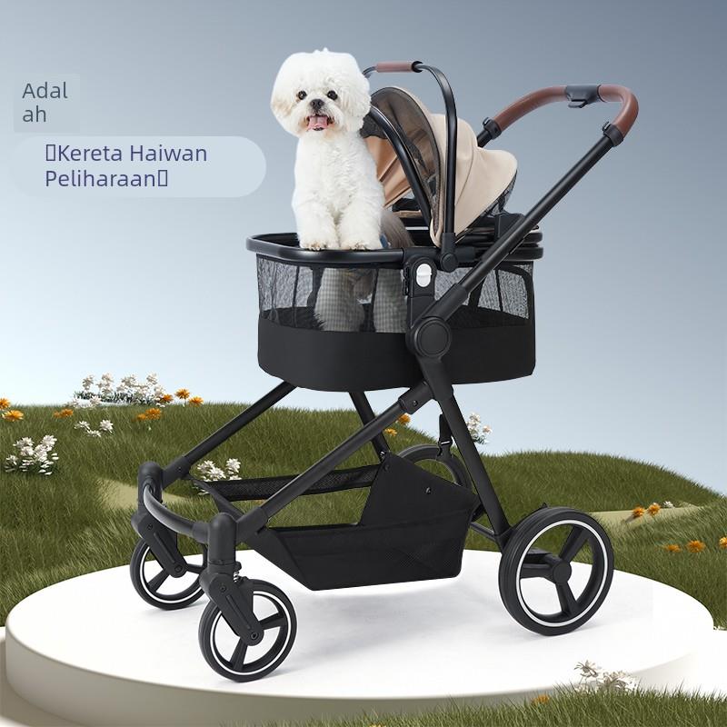 kikiloki宠物推车双层轻便可折叠中小型犬狗狗猫咪外出可分离手推
