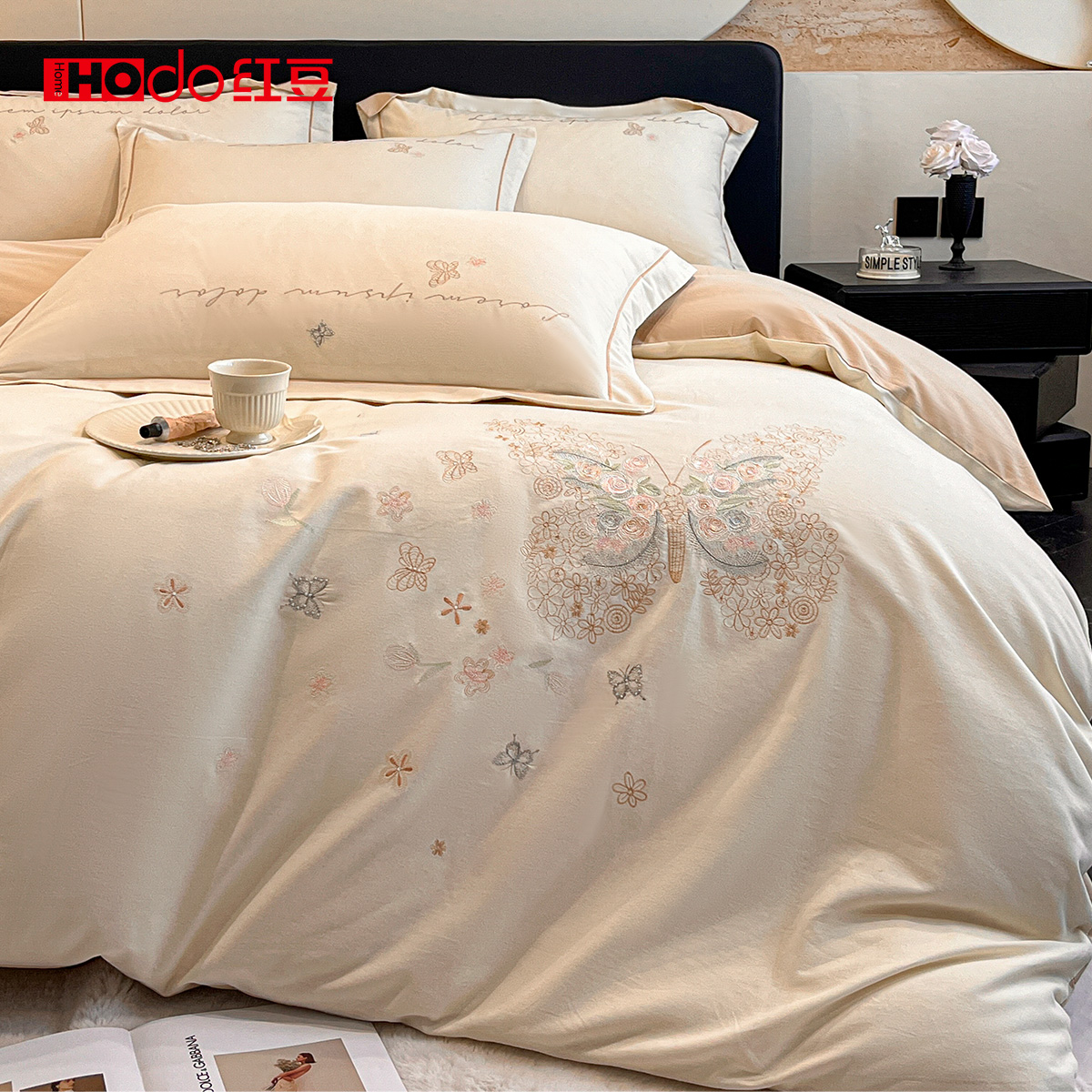 红豆纯棉全棉100床上四件套