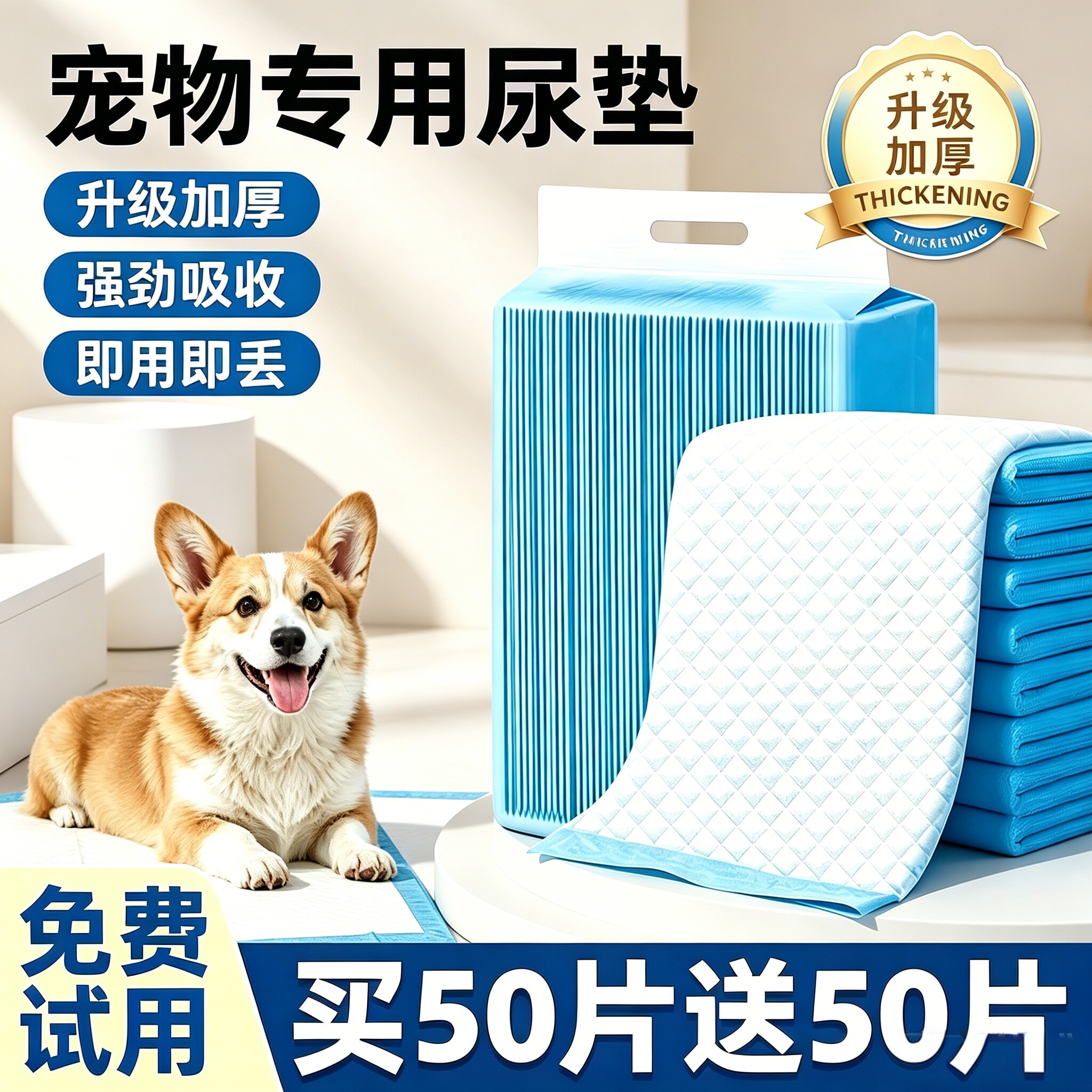 狗狗专用训导尿垫100片加厚尿片