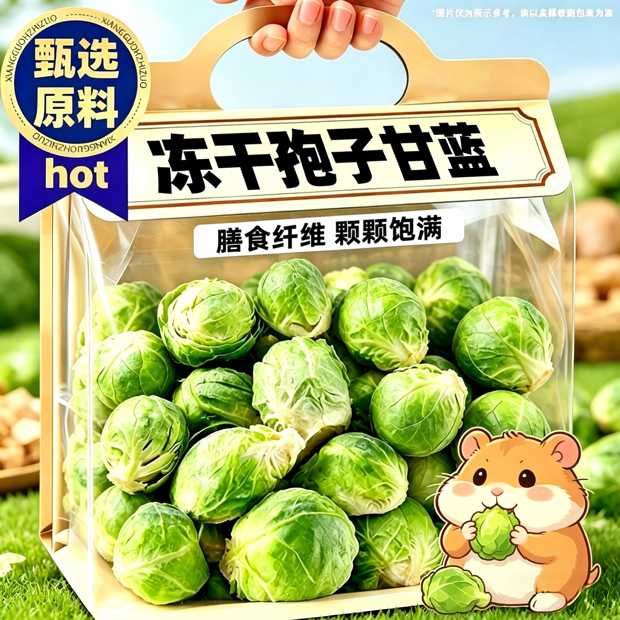 仓鼠冻干孢子甘蓝零食金丝熊花枝鼠龙猫磨牙冻干粮兔子蔬菜饲料粮