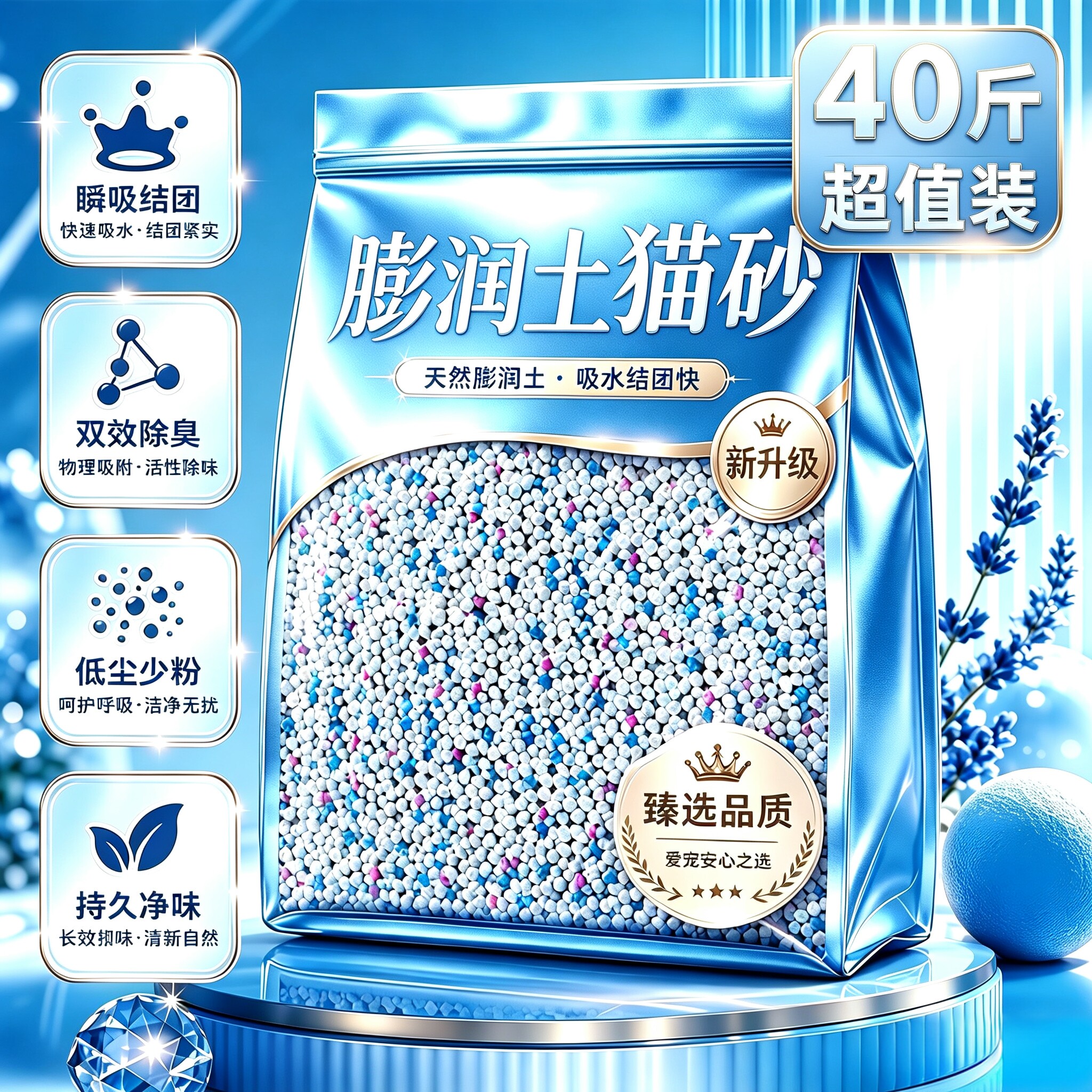 包邮20公斤!膨润土猫砂除臭低尘