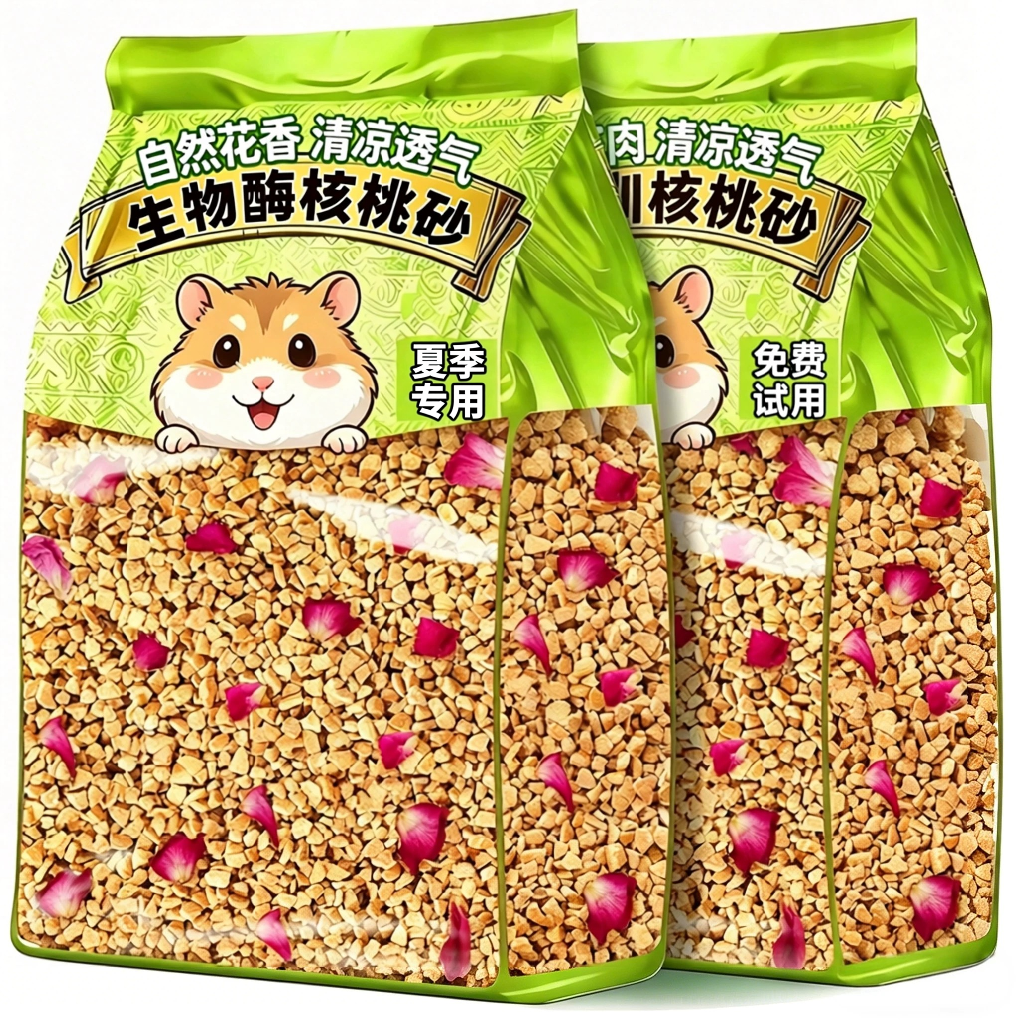 仓鼠垫料生物酶核桃砂除颗粒金丝熊夏天降温臭造景专用非木屑纸棉