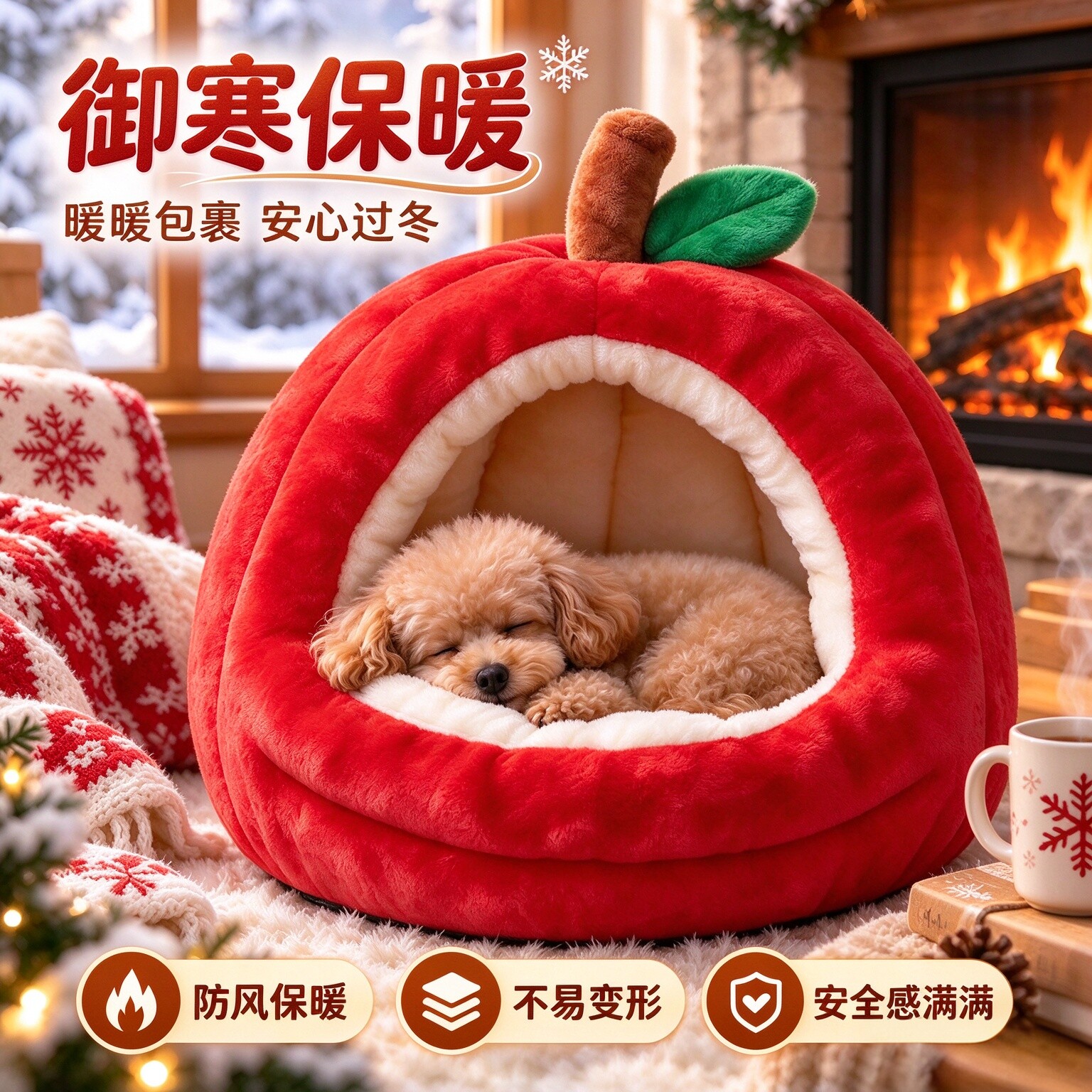 宠物苹果窝狗窝半封闭冬季加厚
