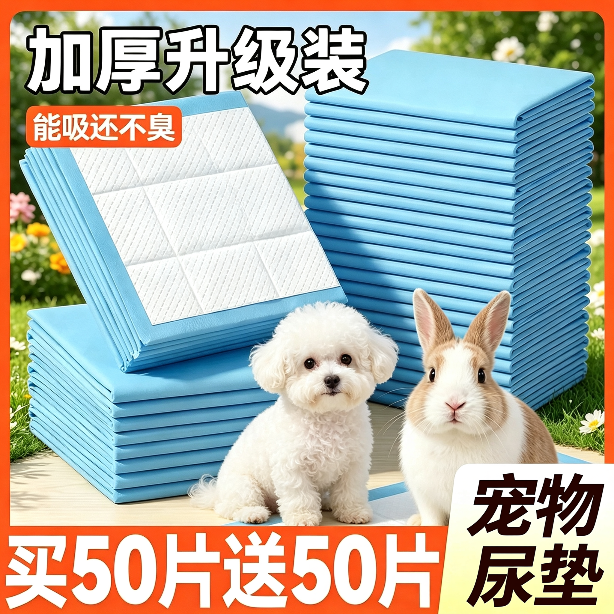 宠物导尿垫加厚100片!瞬吸锁水