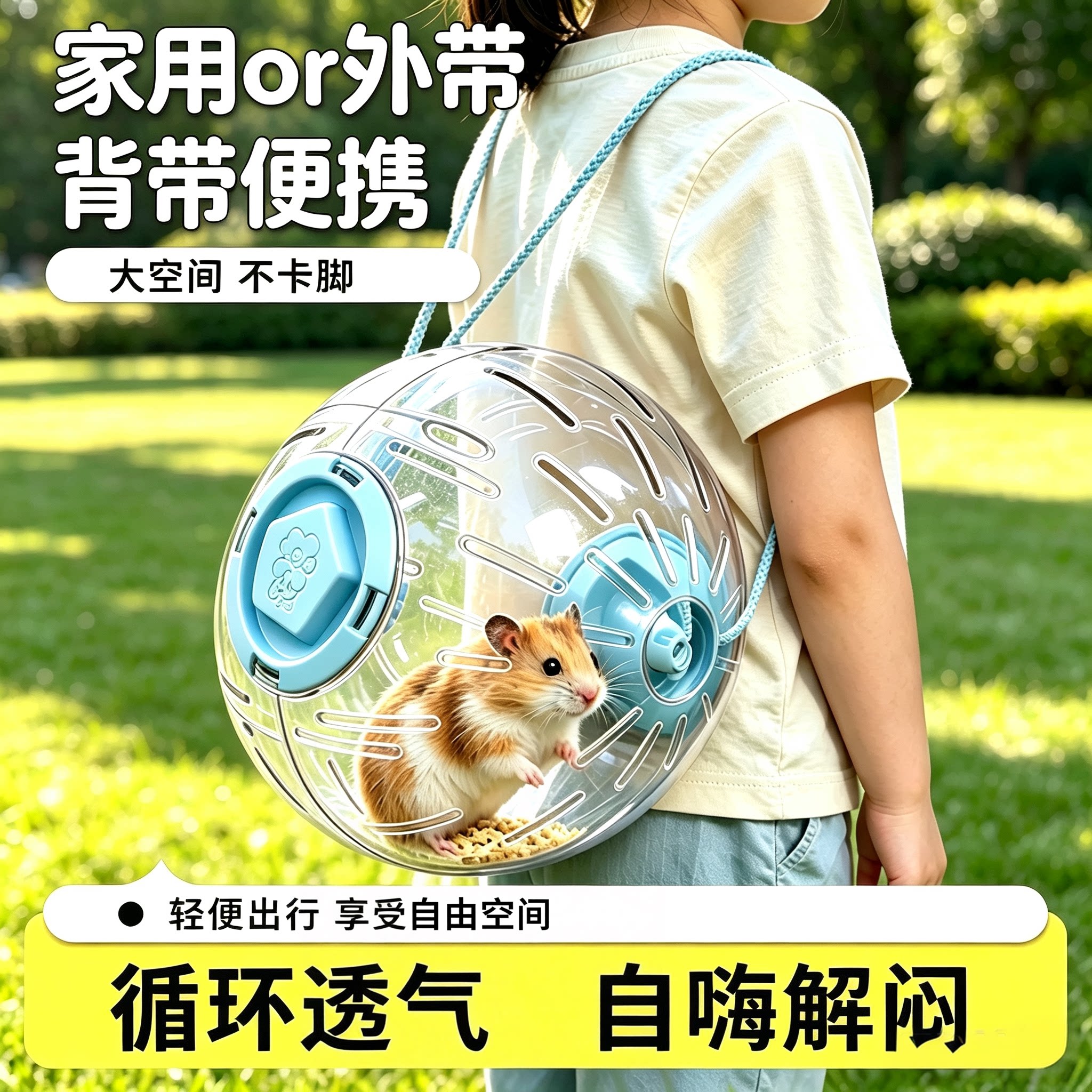 仓鼠跑球玩具外带户外便携大空间