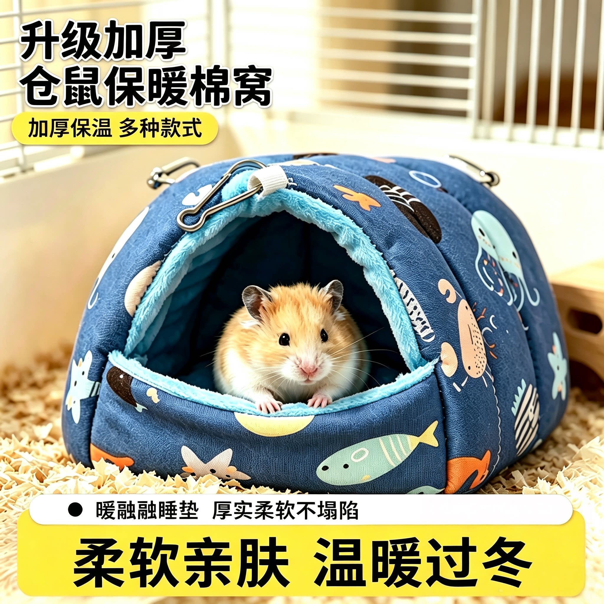 仓鼠棉窝睡窝金丝熊保暖加厚过冬