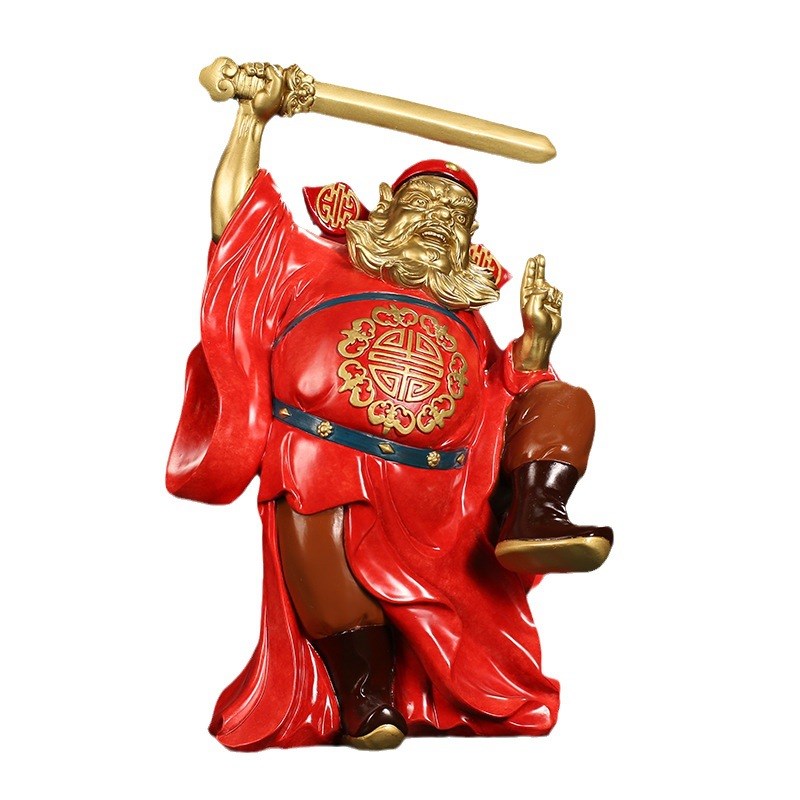 全铜卡通天师钟馗福禄小s摆件吉祥喜庆桌面礼品居家祥瑞彩绘工艺