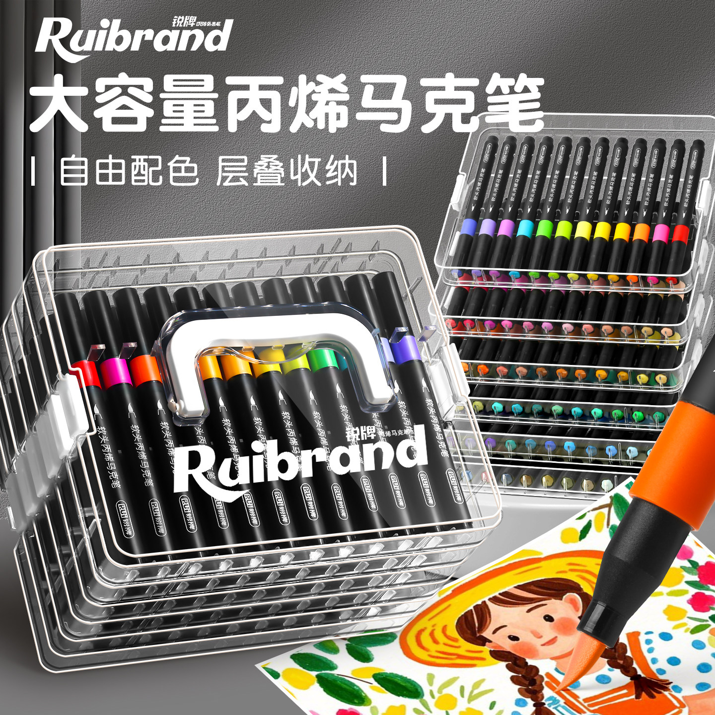 【学生美术专用】软头丙烯马克笔图片