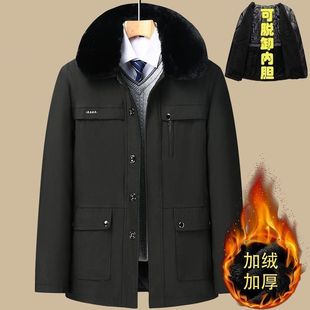 超保暖中老年人棉服男爸爸冬装外套加绒加厚老人棉袄爷爷保暖棉衣