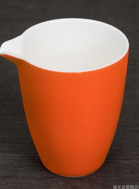 橙色茶碗茶具陶瓷分茶器敬茶过滤茶海杯子斗笠功夫单杯公道杯喝茶