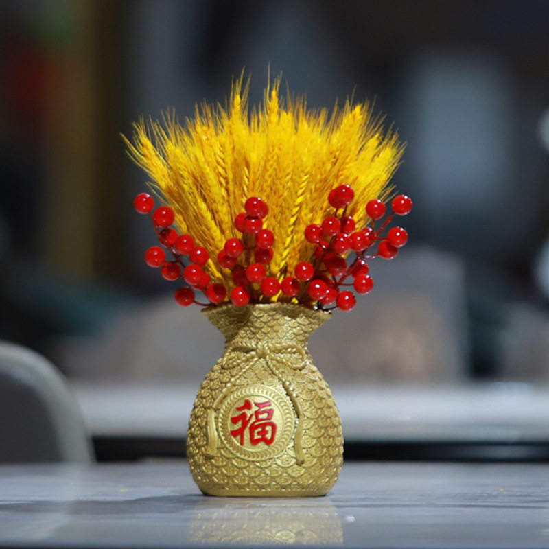 金黄大麦福袋麦穗干花客