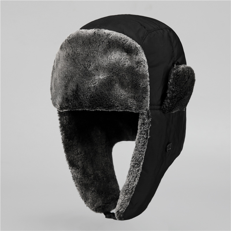 中老年人男士雷锋帽冬季爸爸骑车保暖东北防寒帽加绒厚护耳棉帽子