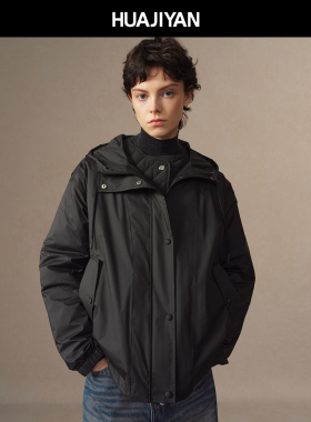 华吉言【黑桃A】两件可拆卸90鹅绒服外套一衣三穿三防连帽羽绒服