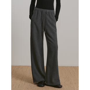 松紧腰百搭直筒休闲裤 加绒宽松微喇阔腿裤 女秋冬 眠眠裤 华吉言