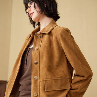 皮衣外套 甄选南非混种羊反绒经典 华吉言 反面派