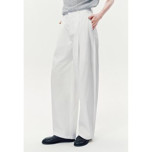 纯棉骨感直筒微收脚百搭休闲裤 华吉言 栀子