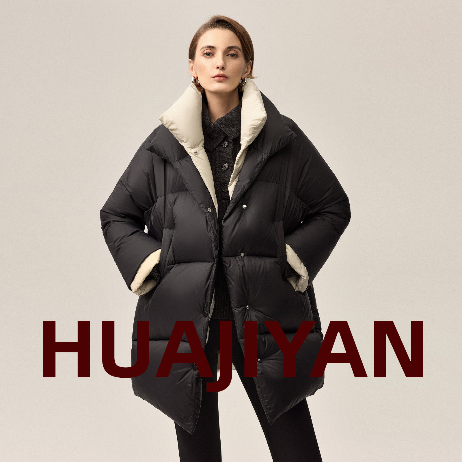 华吉言【小被子】假两件鹅绒羽绒服