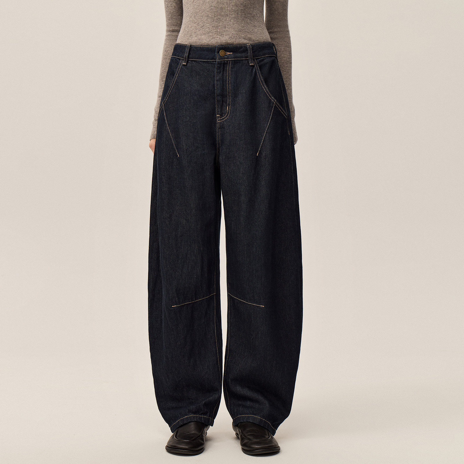 华吉言【月牙】原色水洗立裁四压线镰刀型裤腿牛仔裤,女装/女士精品,牛仔裤,淘宝优惠券,粉丝福利购,淘宝优惠卷