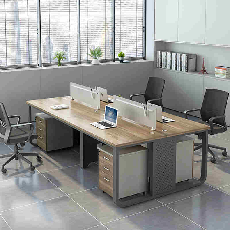 办公桌椅组合现代简约办公家具屏风工位四人位职员桌员工桌电